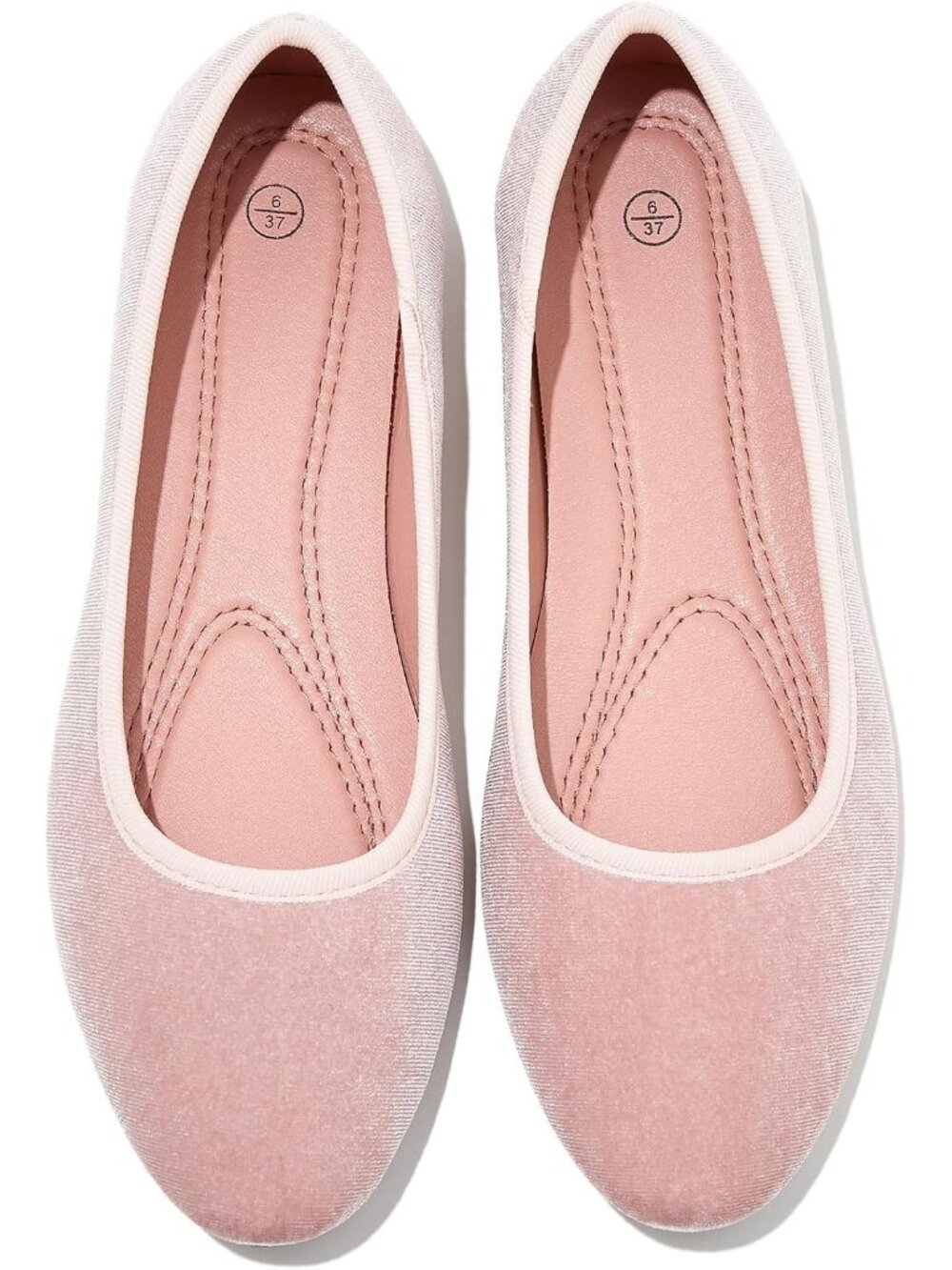 Women's Pink Comfortable Soft Suede Velvet Slip On Loafer Ballet Flat Shoes